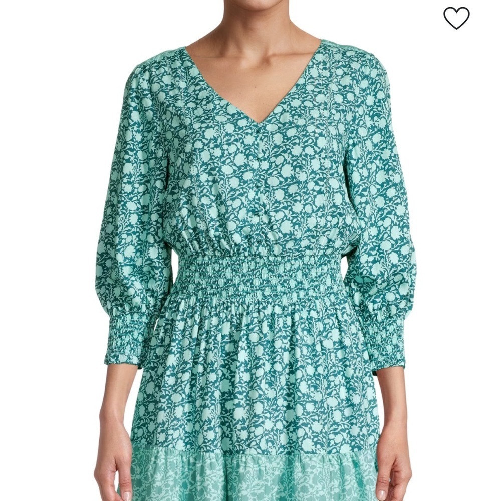 Vineyard Vines Teal Long Sleeve Dress - Picture 2 of 12